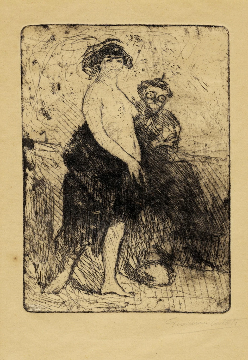 La prostituta con la mezzana